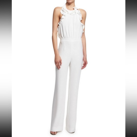 Diane von Furstenberg DVF Blithe Womens 100% Silk Halter Jumpsuit Sz 2 Old Money - Picture 1 of 11